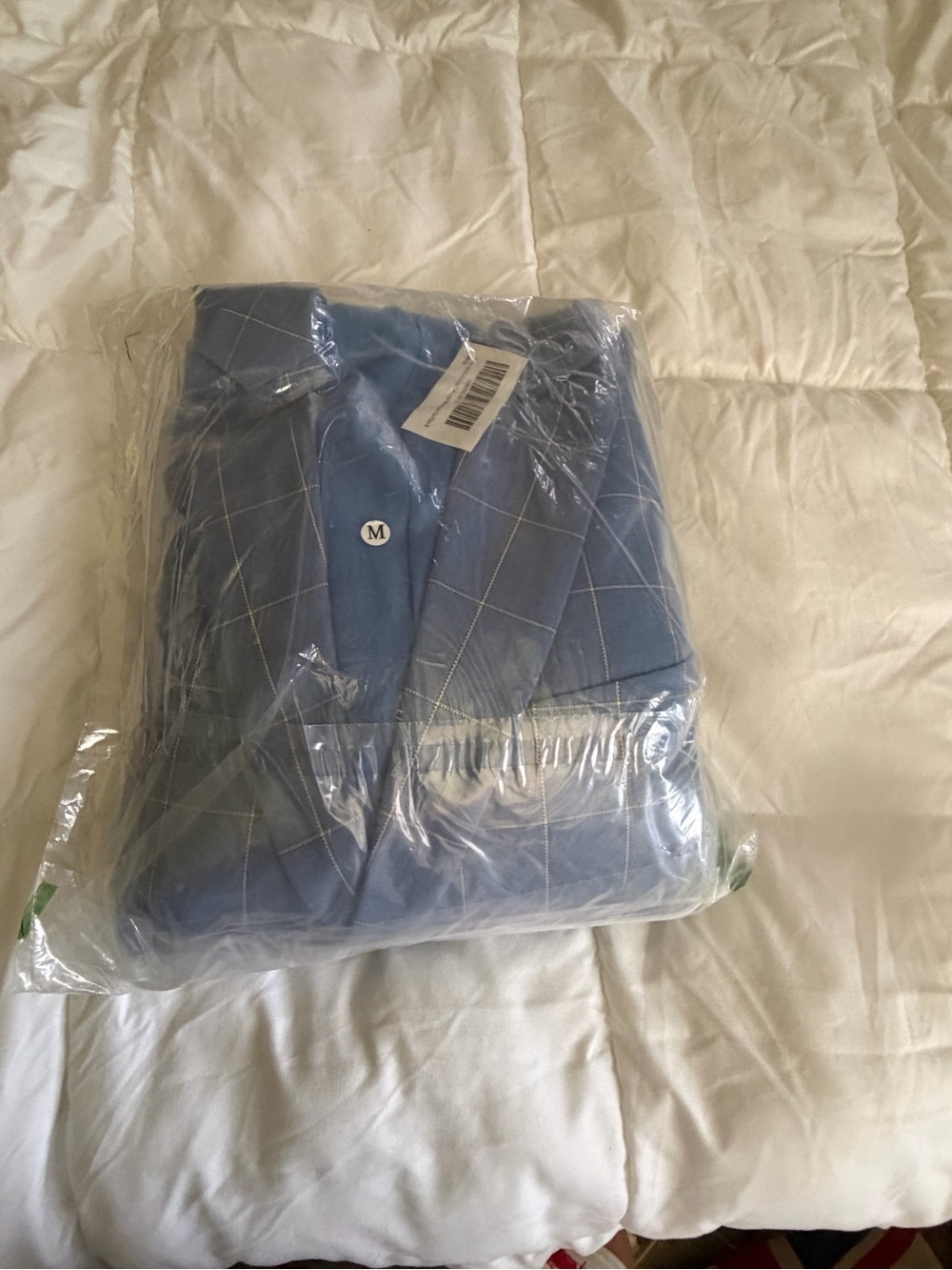 Slim Fit Blue Windowpane 3-Piece Suit - Picture 15 of 15